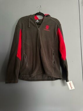 Colosseum Black and Red Hooded Fleece Jacket